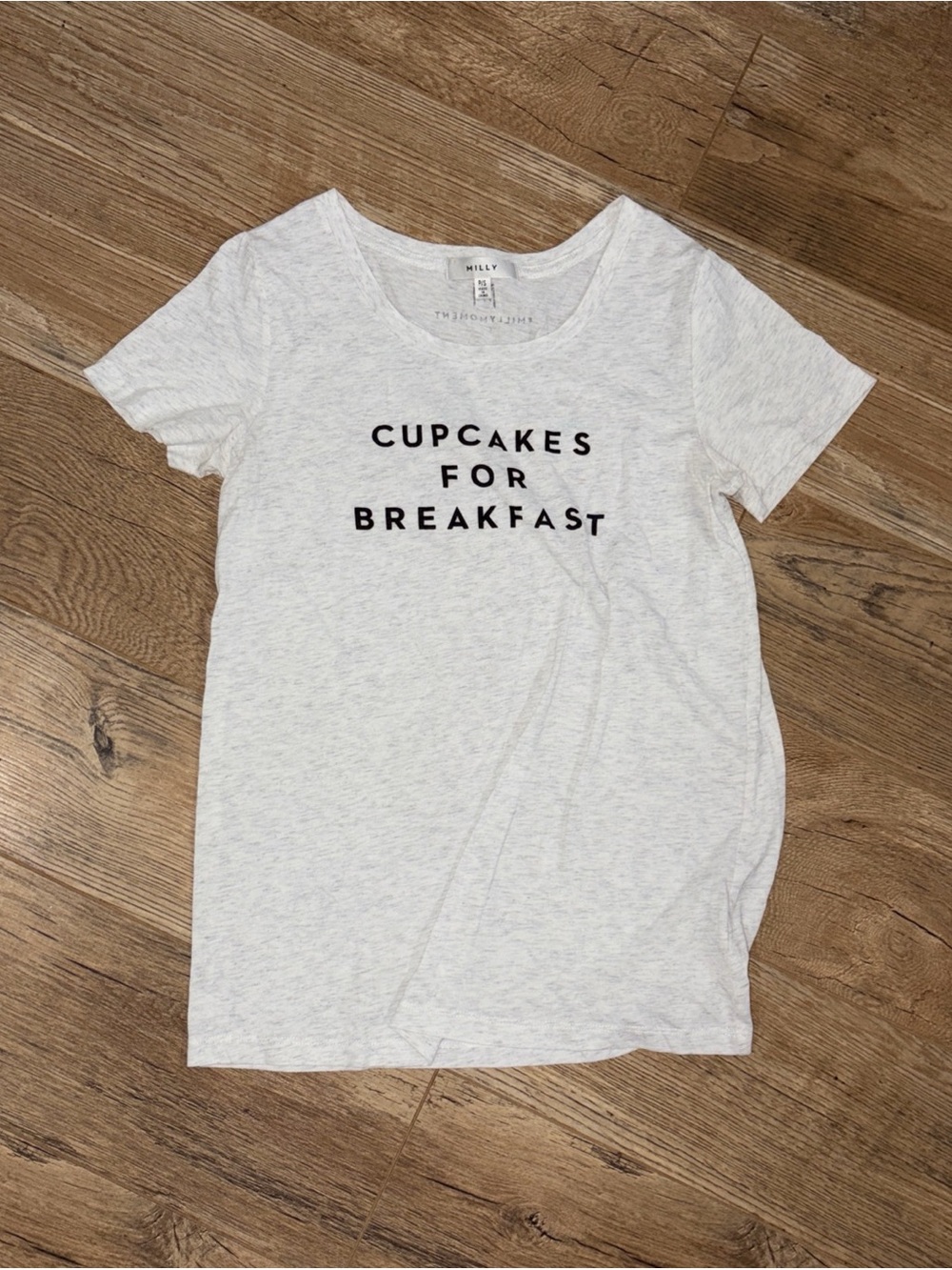 Milly Heather Gray Graphic Tee with Black Lettering